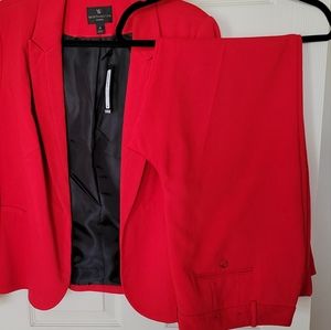 Red suit slacks